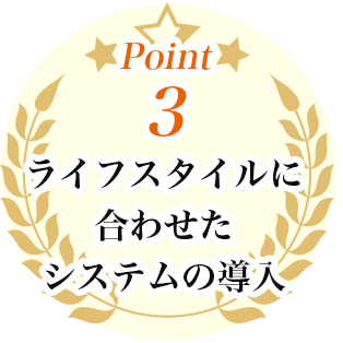 ライフスタイルに合わせたシステムの導入